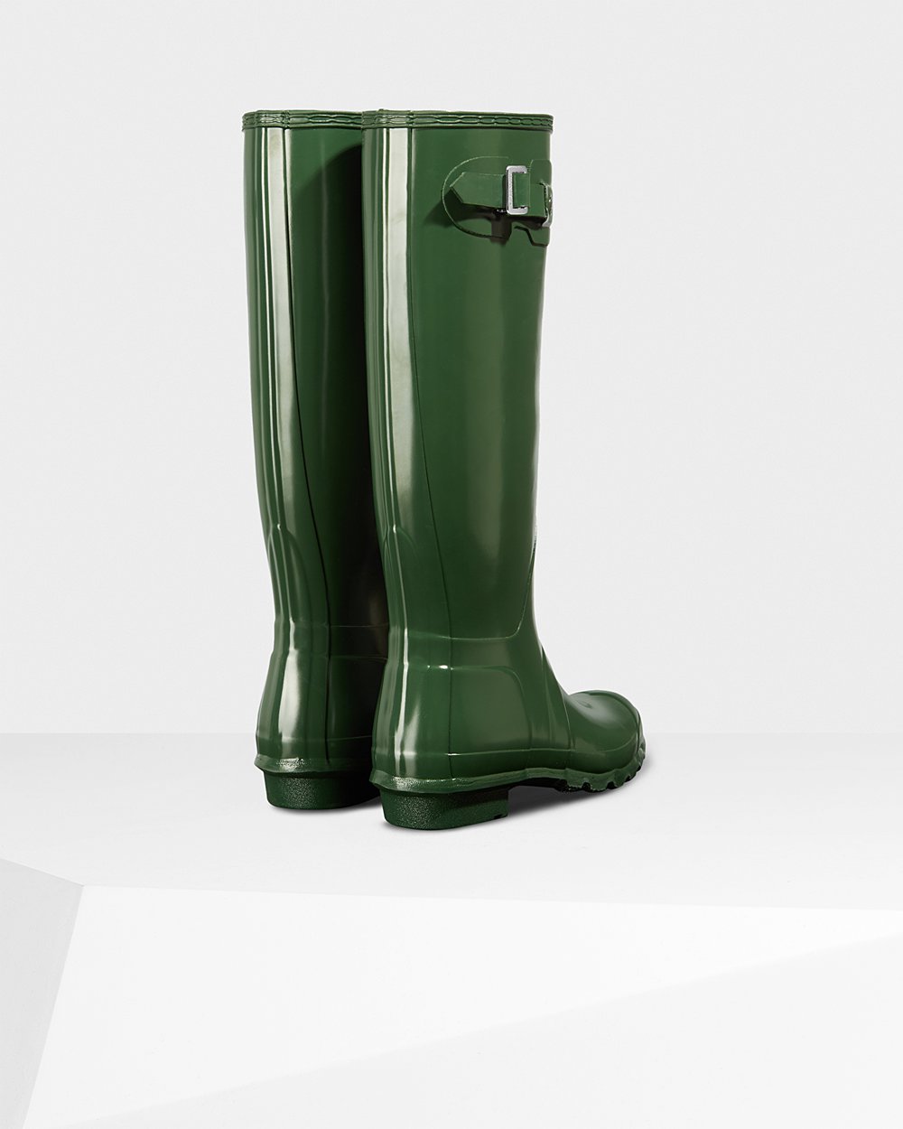 Women Hunter Original Gloss | Tall Rain Boots Green | NZ-48379-MESZ